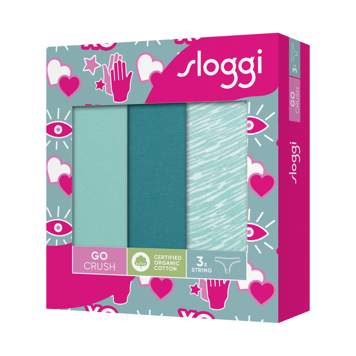 Sloggi Go Crush c3p g-streng, multi - 10219704 - V007 - Multiple Colours
