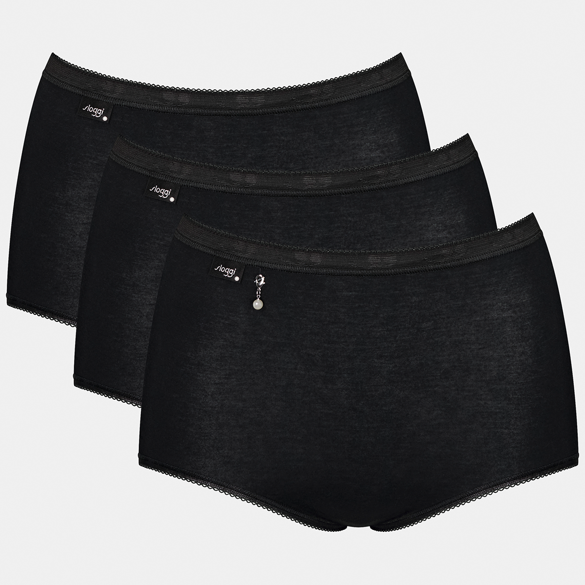 Sloggi Basic Pearl Tai – Slip Gamba Alta Donna – Confezione Da 2 – Cotone Ed Elastan – 10221621