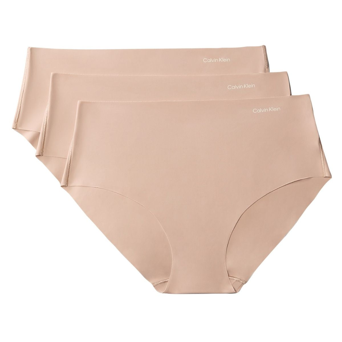 Calvin Klein Invisibles Microfibe 3-pak hipster trusse, beige - LV00QD5417 - 7NS - Cedar/cedar/cedar