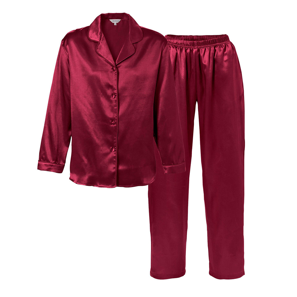 Lady Avenue Satin pyjamas, rød - 66756 - 4800 - Winewood