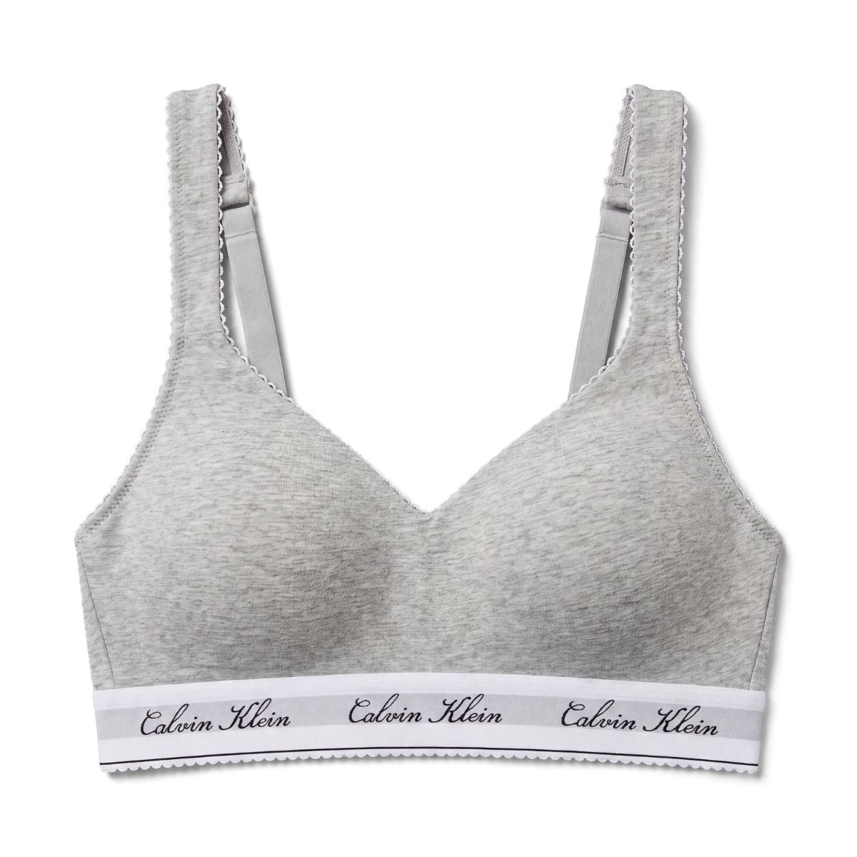 Calvin Klein New Signature Logo bralette BH, grå - LV00QF9071 - P7A - Grey Heather