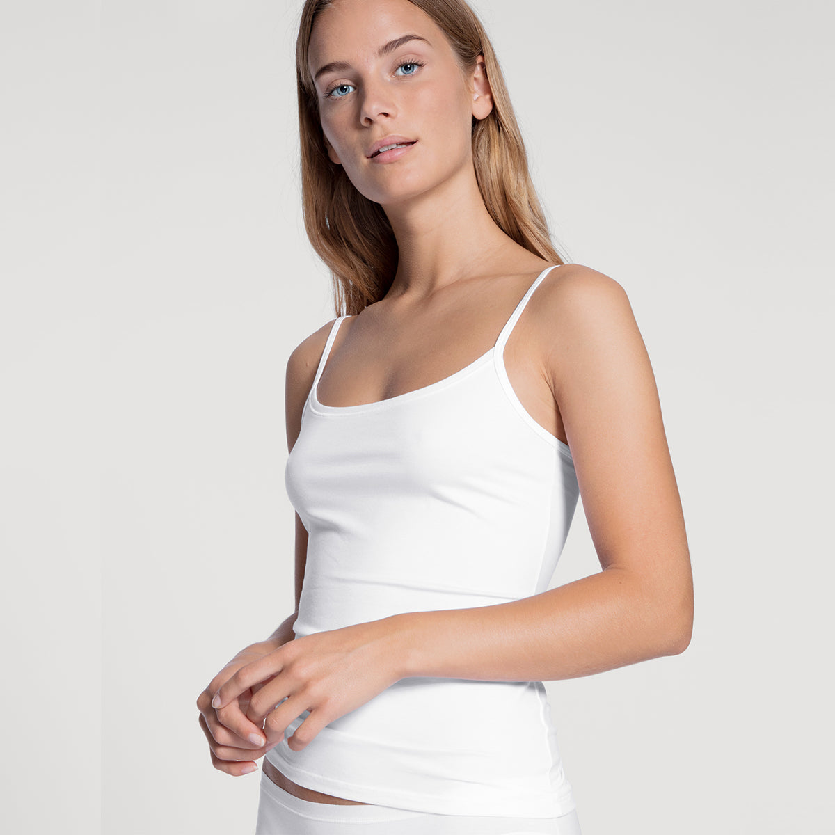 CALIDA Natural Comfort Body zonder mouwen, voor dames, met drie drukknopen te openen, wit, 48-50