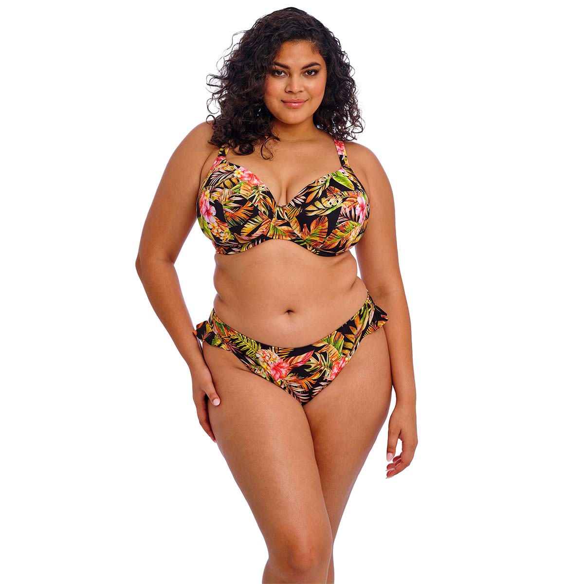 Elomi Tiger Valley bikini top med bøjle, multi - ES802302 - BLK - Black