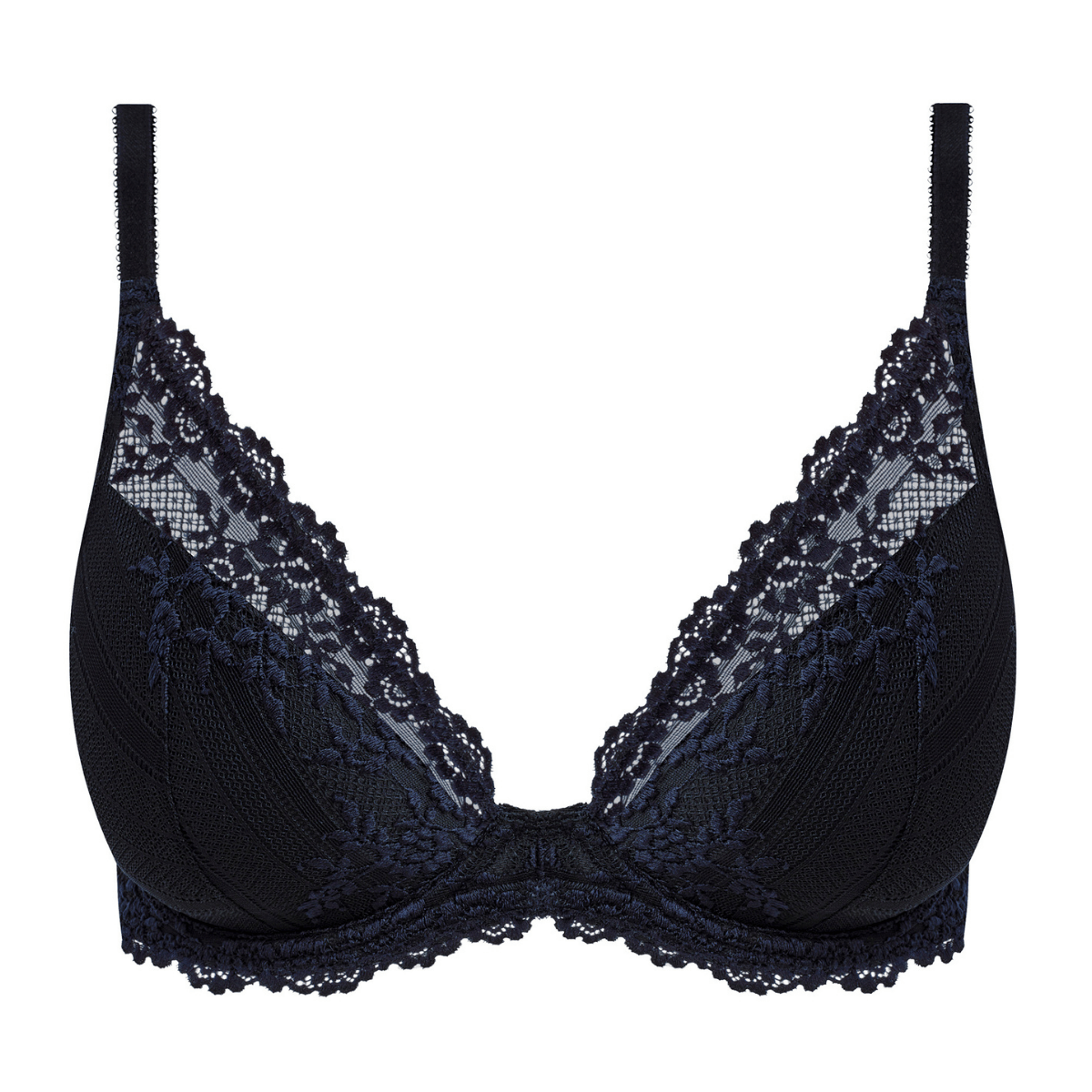 Wacoal Embrace plunge BH, sort - WA853291 - 003 - Black/Night Sky
