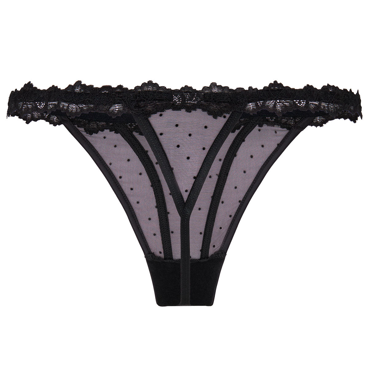 Hunkemöller Kat tanga trusse, sort - 305605 - Caviar - Caviar
