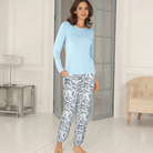 Lady Avenue Bamboo pyjamas, lyseblå - 63-809 - 676 - Blue Safari