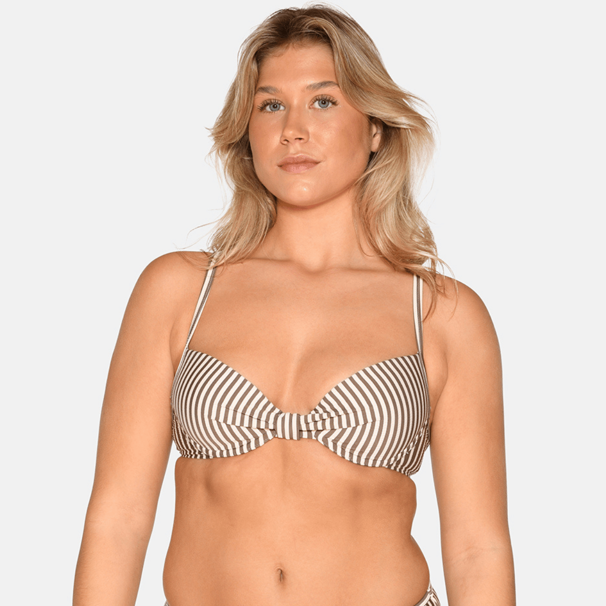 CCDK Demi bikini top med bøjle, beige - 65182 - 8032 - Chocolate Chip Stripe