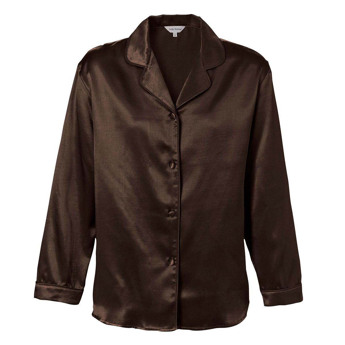 Lady Avenue Satin pyjamas, brun - 66756 - 2900 - Dark Coffee