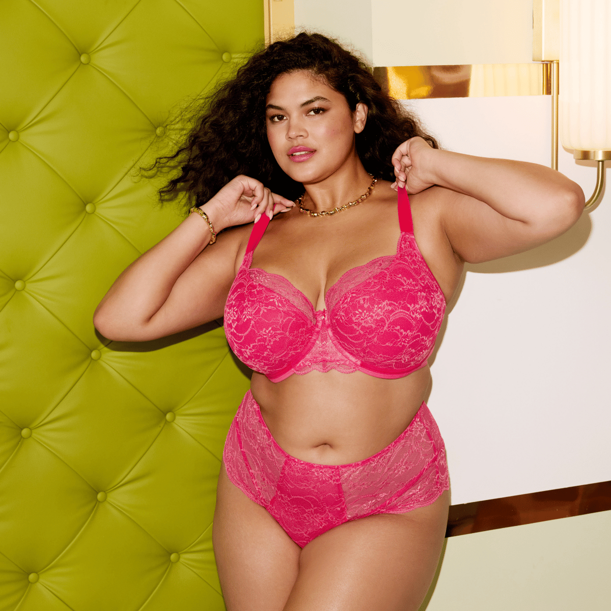 Elomi Darcie plunge BH, pink - EL302902 - AZA - Azalea