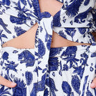LingaDore t-shirt- og shorts-sæt, multi - 8206SET - 345 - Blue White Print