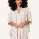 LingaDore strandkjole, brun - 8230 - 367 - Dark Beige Stripe