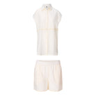LingaDore Comfy days t-shirt- og shorts-sæt, creme - 8233 - 252 - Off White