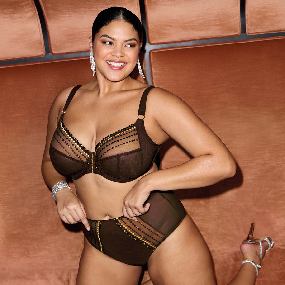 Elomi Matilda plunge BH, brun - EL8900 - GOR - Gold Rush